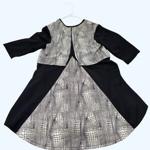 Vintage Marylou Ozbolt-Storer Artisan Black White Wearable Art Top Size XS